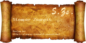 Stemper Zsanett névjegykártya